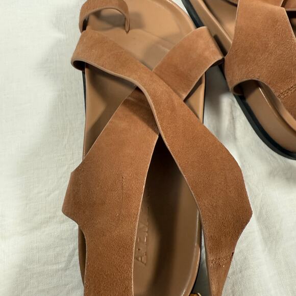A.Emery Jalen Suede and Leather Strappy Sandals Size 41 10 Brown - Picture 9 of 12